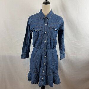 Veronica Beard Indigo Blue Denim Shirt Dress